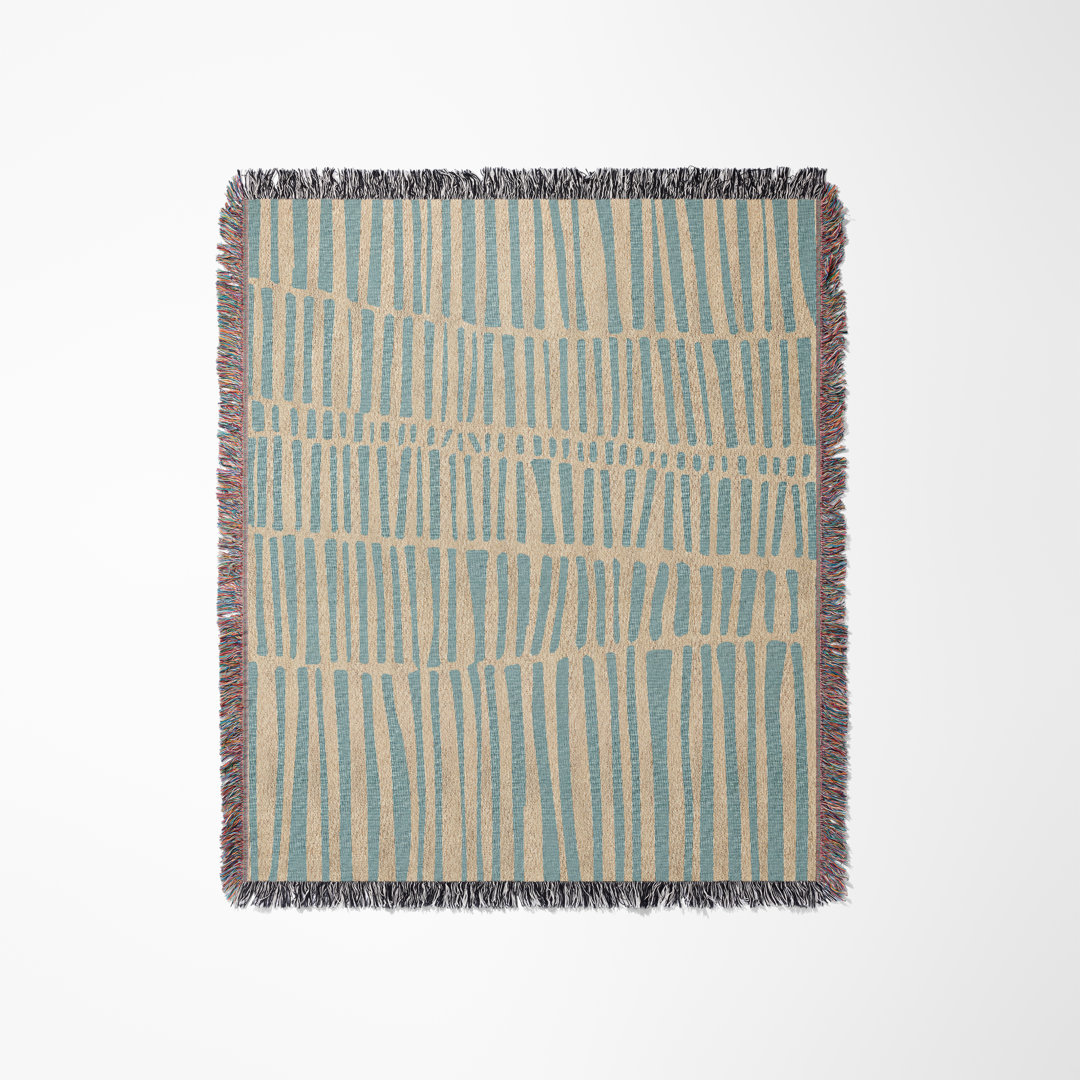 Afia Abstract Lines 100% Cotton Blanket Throw ULLI HOME