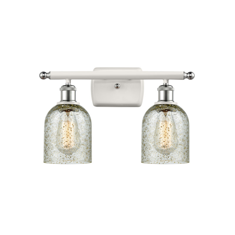Vella 2 - Light Dimmable Vanity Light, 6 Watt Vinage LED Bulb, Mica, White/Polished Chrome
