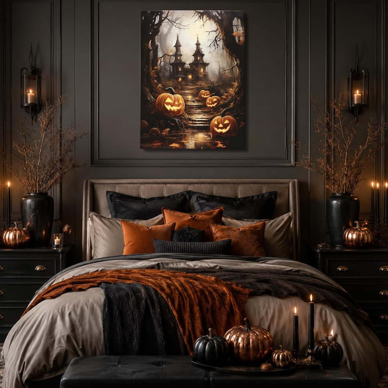 1 Piece Wrapped Canvas Wall Art, Orange