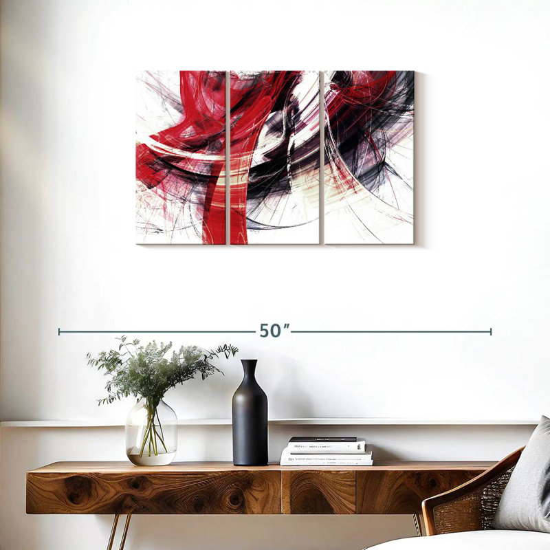 Avery Red Motion Abstract, 20" H x 33" W