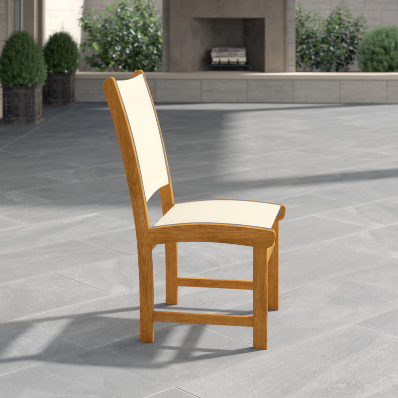 St. Tropez Teak Patio Dining Side Chair, Sand