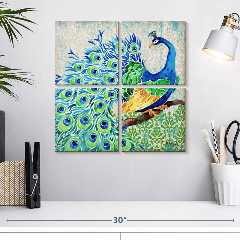Brampt Patterned Peacock I, 18" H x 18" W