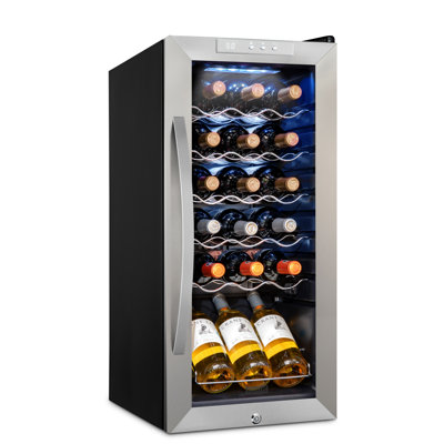 Schmck 18 Bottle Compressor Wine Cooler Refrigerator W/Lock - Large Freestanding Wine Cellar For Red