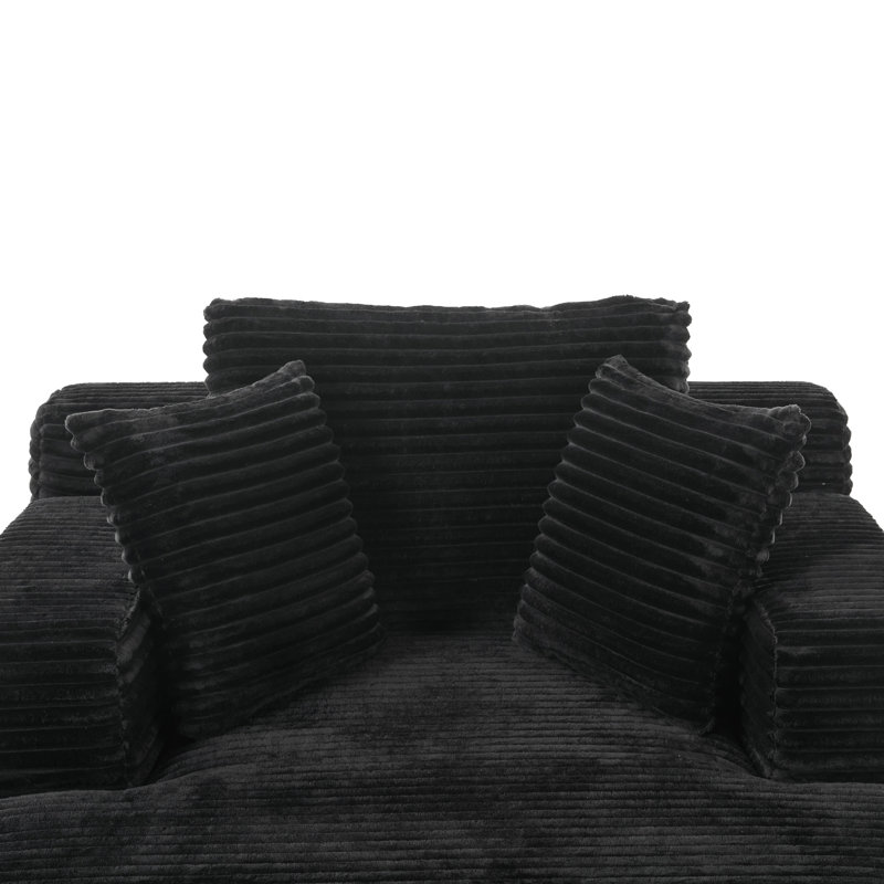 Canapé-lit double rembourré avec accoudoirs amovibles 48,8 po, Noir