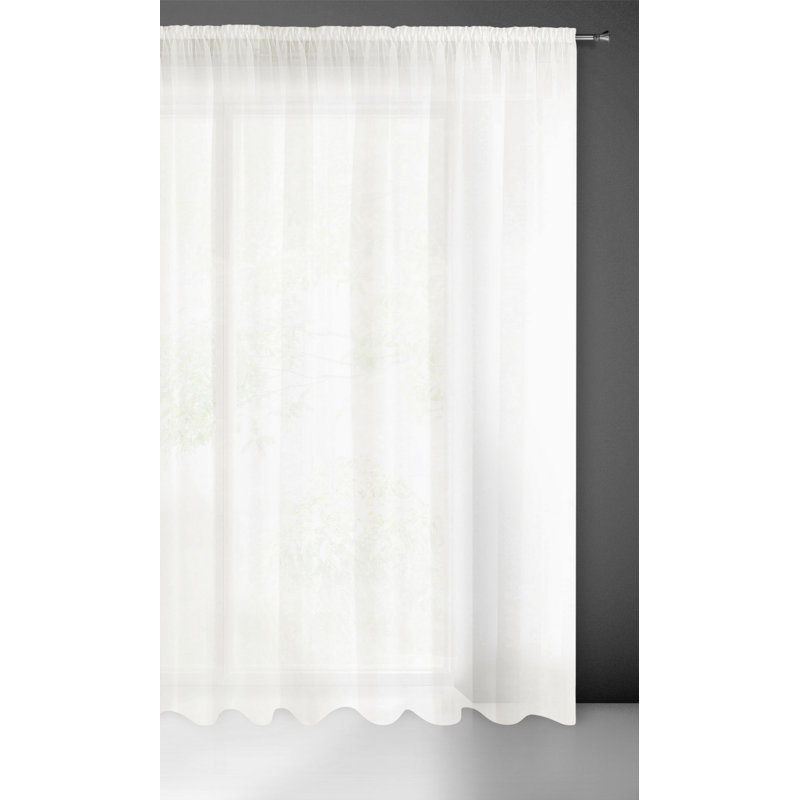 Kaymen Sheer Curtain Single Panel, 250cm H x 350cm W, Creamy
