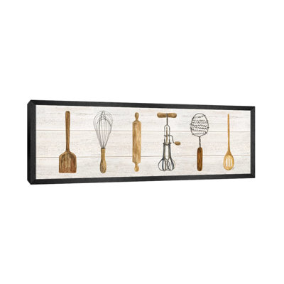 Vintage Kitchen Utensils Panel by Tara Reed - Panoramic Print on Canvas