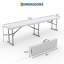 1PC Heavy Duty Folding Outdoor Bench, Portable HDPE Plastic Patio & Picnic Seating with Carry Handle - White-1326685466