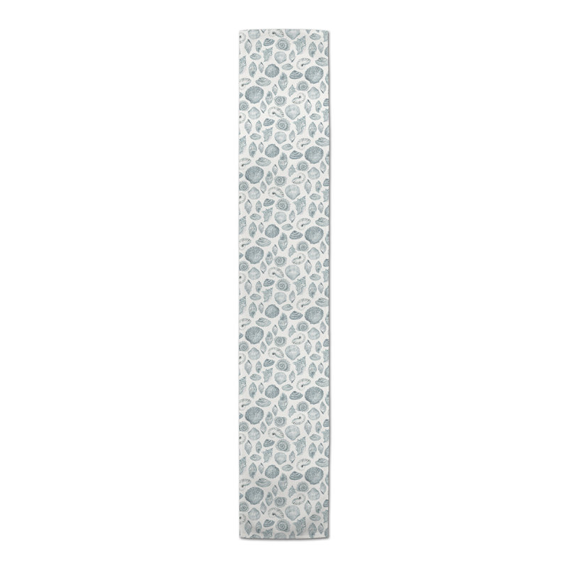 Chemin de table rectangulaire, Bleu / blanc, 90 po x 16 po