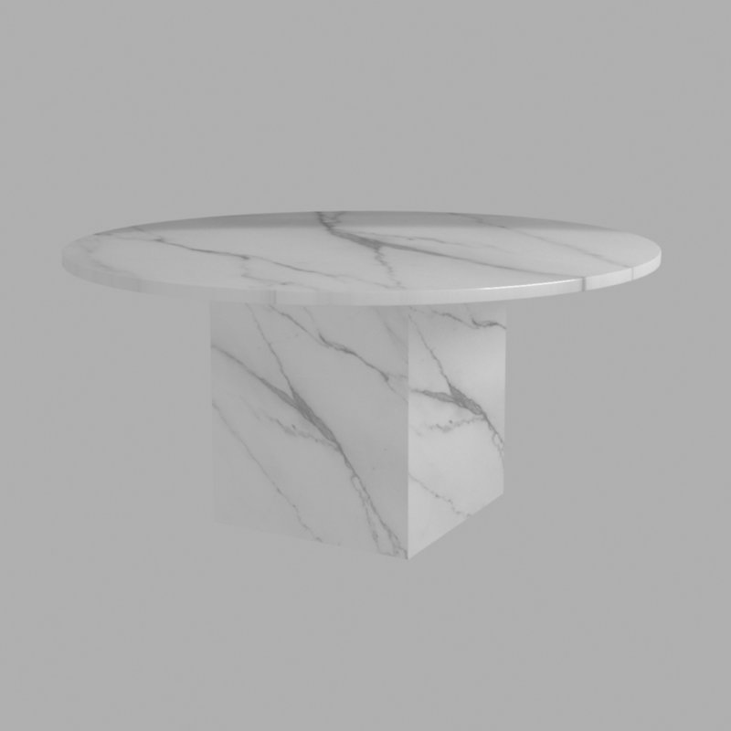 Venne Round Marble Top Dining Table
