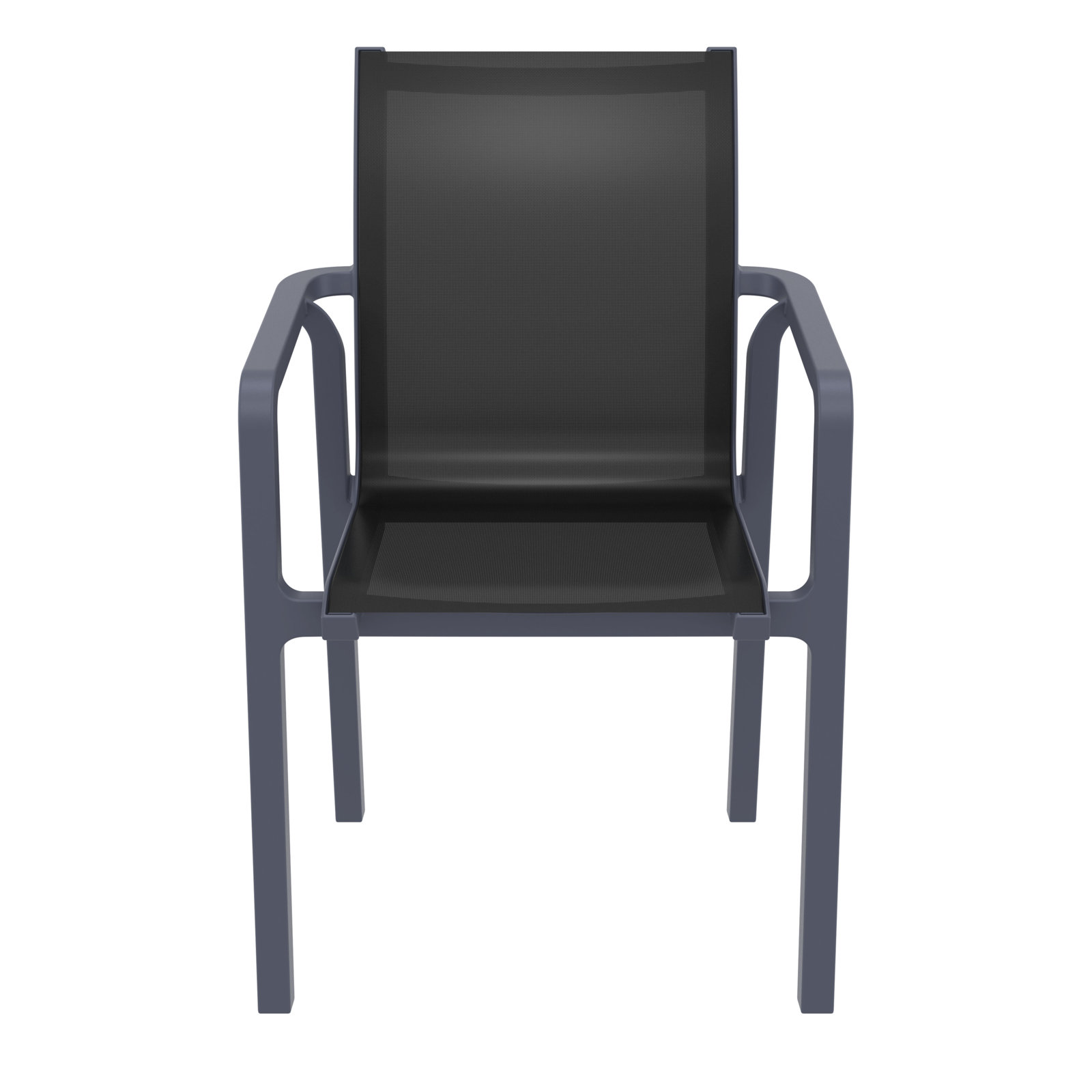 Farrah Stackable Patio Armchair, Dark Gray/Black