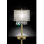 Grande lampe de table 30 "en métal" Bhavya "avec finition dorée, abat-jour blanc