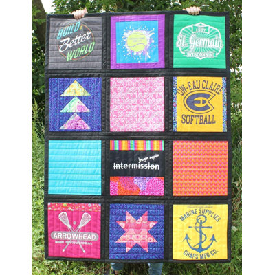 Reversible T-Shirts Quilt Kit - Black Sashing