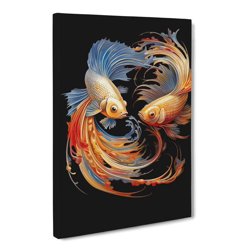 Fish Modern Art - Wrapped Canvas