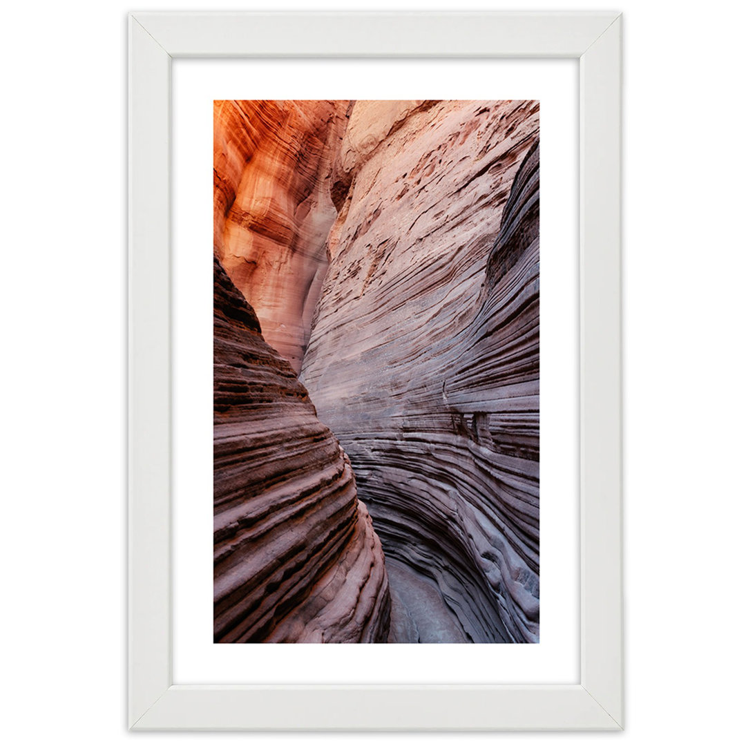 Gerahmter Grafikdruck, Arizona Canyon Berge Rot