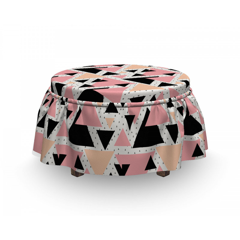 Ensemble de housse pour repose-pieds à coussins carrés 2 pièces géométrique modern doodle art