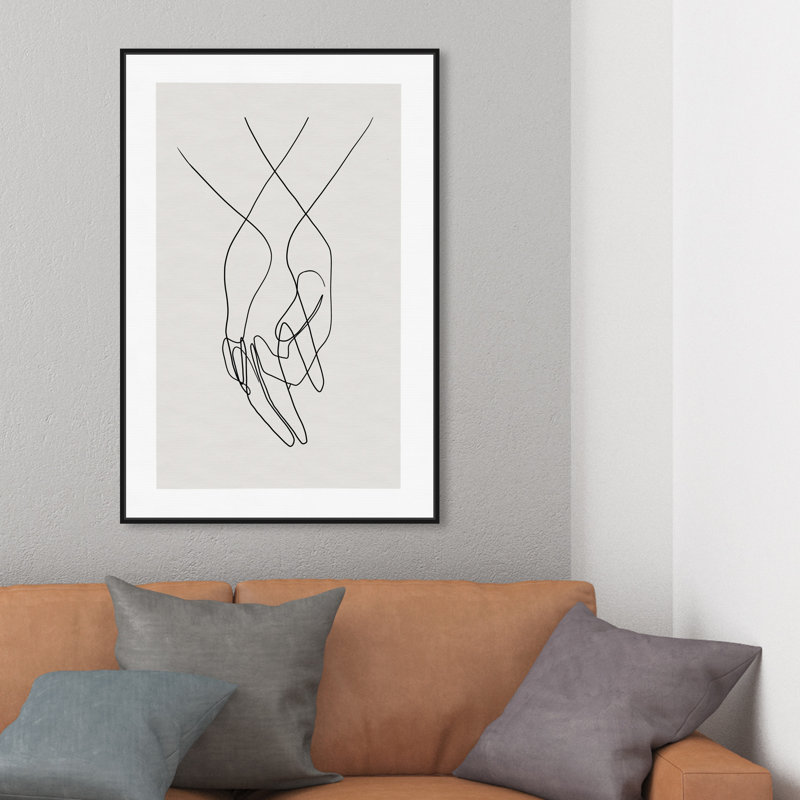 «Hands Shapes», impression sur toile, Toile encadrée, H 36 po x l 24 po, Noir