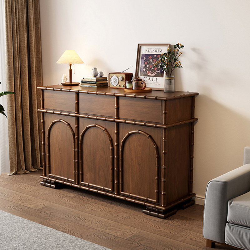 Accent Cabinet Push To Open Doors, Brown, 43.31" H x 47.24" W x 14.96" D