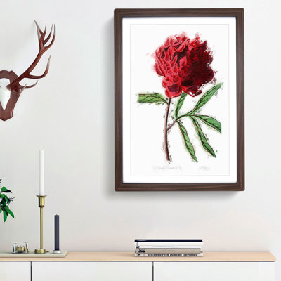 Red Tree Peony - Picture Frame Painting Print