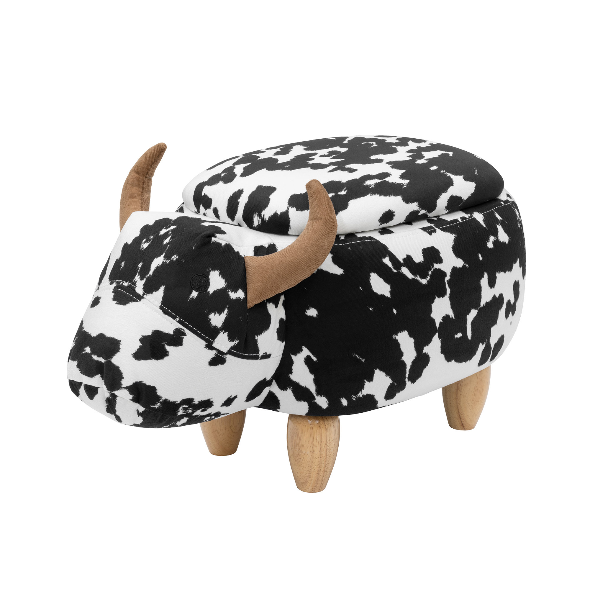 Zoomie Kids Cow Ottoman with Storage,Soft Animal-Shaped & Reviews | Wayfair