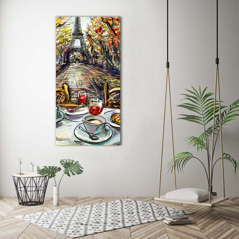 Breakfast In Paris - Wrapped Canvas Print