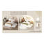 Cadre de lit double moderne avec lit gigogne simple et 2 tiroirs blanc brillant avec couleur chêne clair