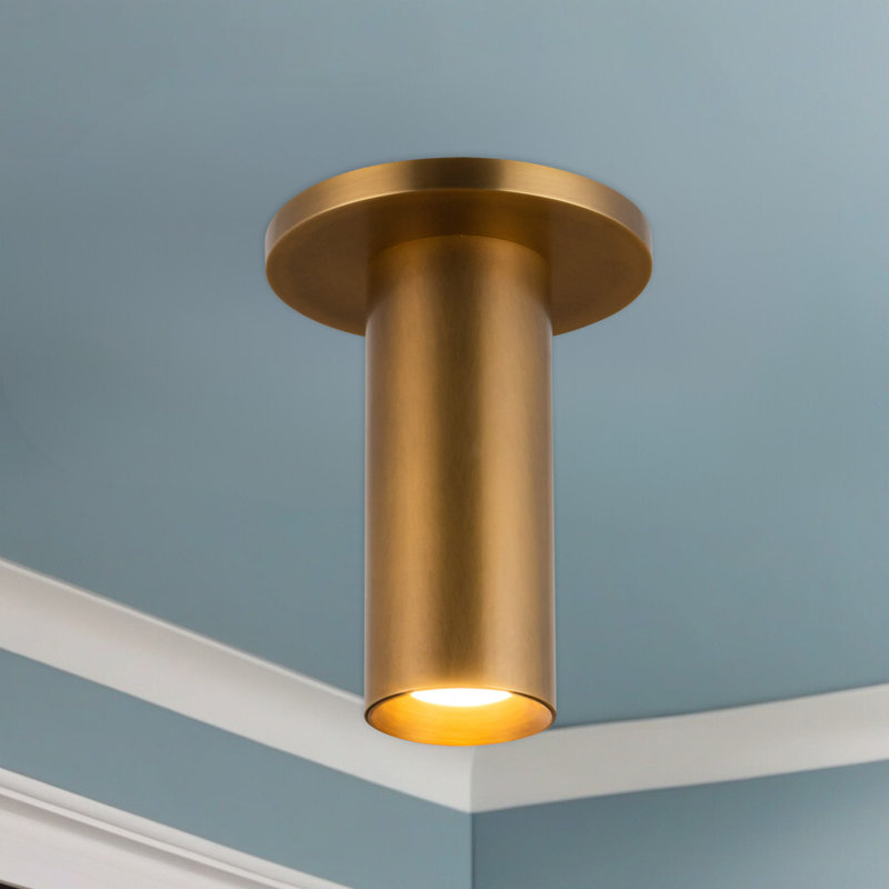 Mason 1 - Light LED Flush Mount, Vintage Brass