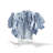 Mediterranean Blue Coral Sculpture with Clear Glass Base, Hand Molded Resin Coastal Decor, 9.75 Inch High