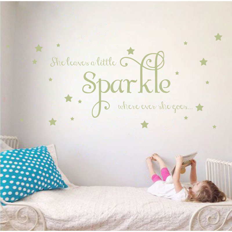 Décalcomanie murale sparkle, H 26 po x l 65 po x P 0,01 po, Céladon