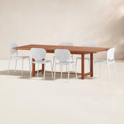 Anautica 71" Eucalyptus Patio Dining Set