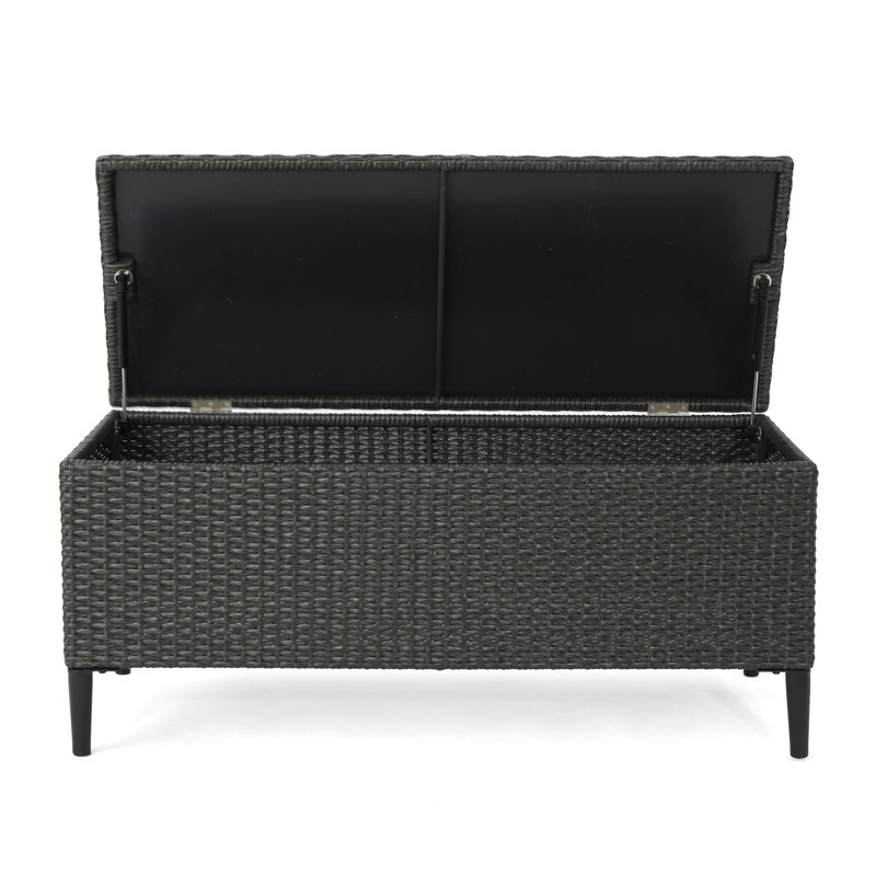 Coffre de rangement gris pour les accessoires de piscine et de plage