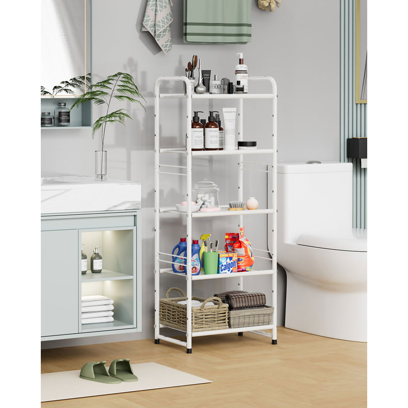 Étagère de rangement à 5 niveaux, étagère en métal pour garde-manger, blanc, Blanc