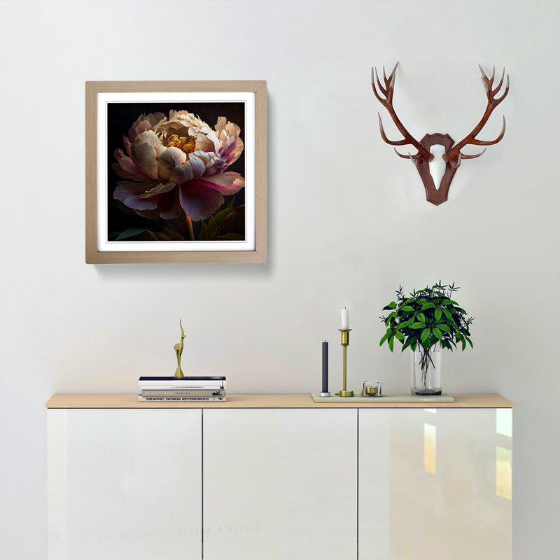 Peony Flower Expressionism - Framed Print