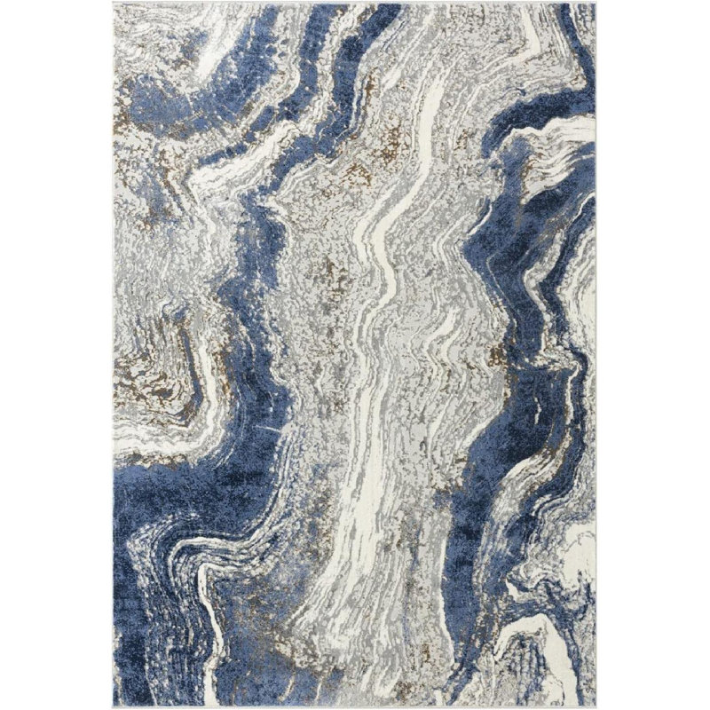 Aley Blue Indoor/Outdoor Rug, Rectangle 3 pi 9 po x 5 pi 3 po