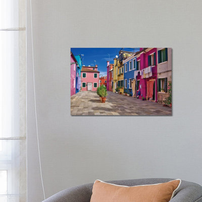 Burano Neighborhood by Zoe Schumacher - Wrapped Canvas Print