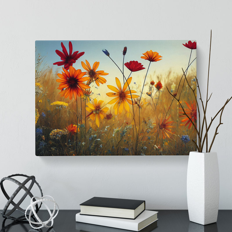 Royal Wildflowers Floral - Wrapped Canvas, 50cm H x 76cm W x 3cm D