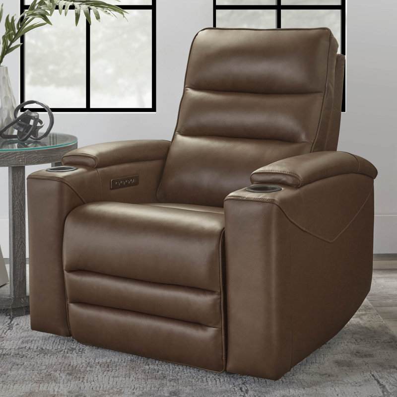 Ensemble de deux fauteuils inclinables à gravité zéro Gardeis, Cuir véritable brun