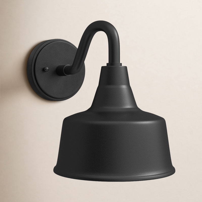 Luminaire de grange d'extérieur Blakeston, Noir, H 10 pi x l 8 po x P 8 po, Non