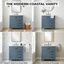 30" Freestanding Bathroom Vanity With Ceramic Sink, Solid Wood Frame Cabinet With 1 Flip Drawer, 2 Drawers And Door Storage Rack-1850568597