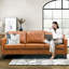  Jannae 80" Vegan Faux Leather Upholstered Square Arm Sofa-224454863