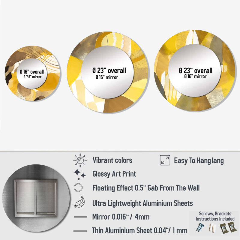 Evonna Metal Round Mirror