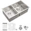 Évier de cuisine à double cuve encastrable 28 po x 19 po, calibre 16 en acier inoxydable, cuve profonde de 10 po, insonorisant et à condensation