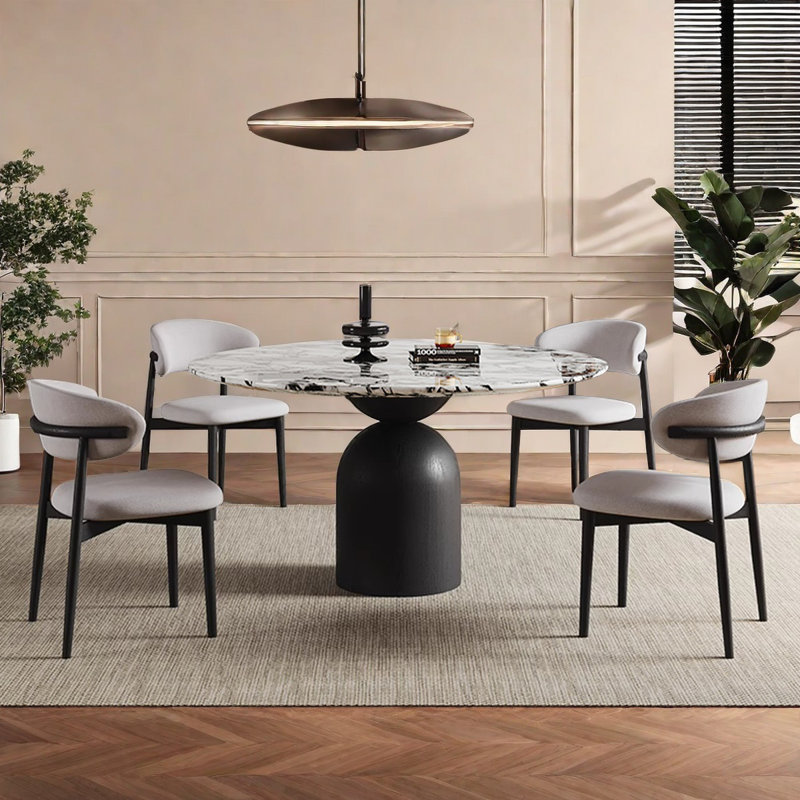 Ensemble de table de salle à manger Retro, H 29,5 po x L 47,2 po x l 47,2 po, 5 Pieces: Table, 4 Chairs