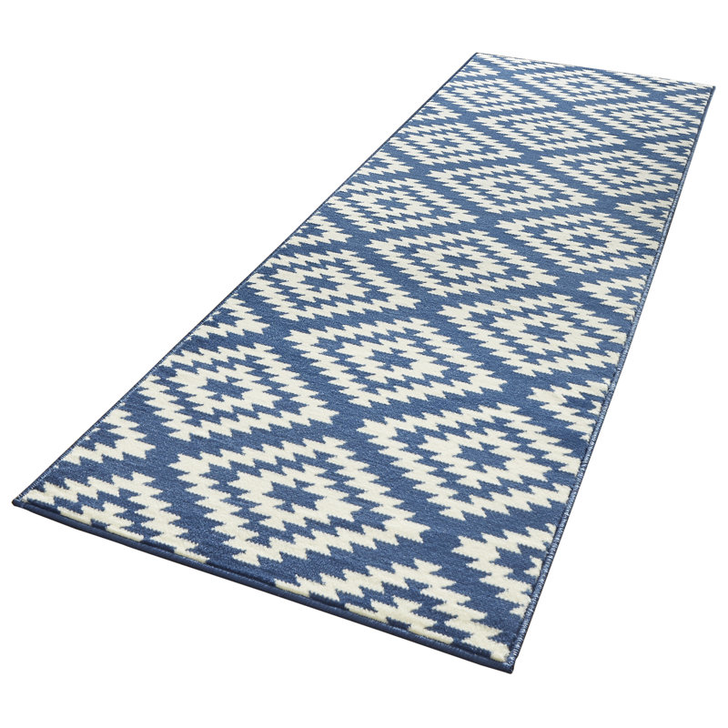 Basic Blue Rug, Runner 80 x 200cm