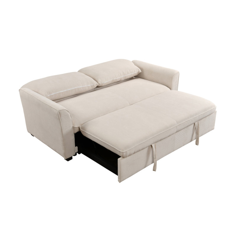78'' Firm Square Arms Sleeper Sofa 3 In 1 Convertible Sleeper Sofa Bed With Pull Out Bed