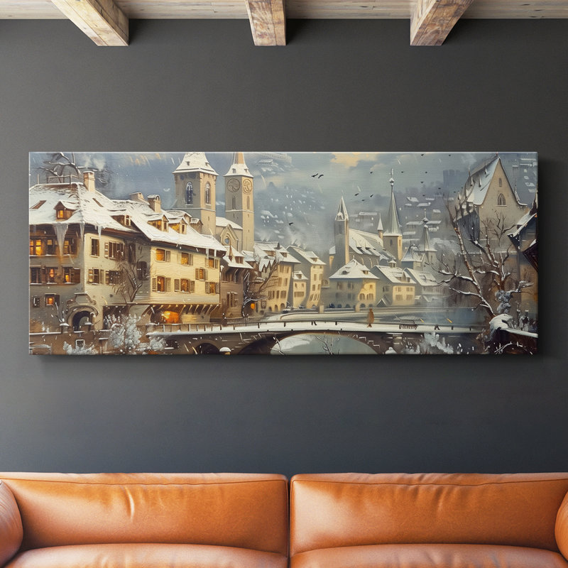 Série paysage - CCXIX - Toile tendue avec châssis - Prêt à accrocher, H 12 po x l 30 po