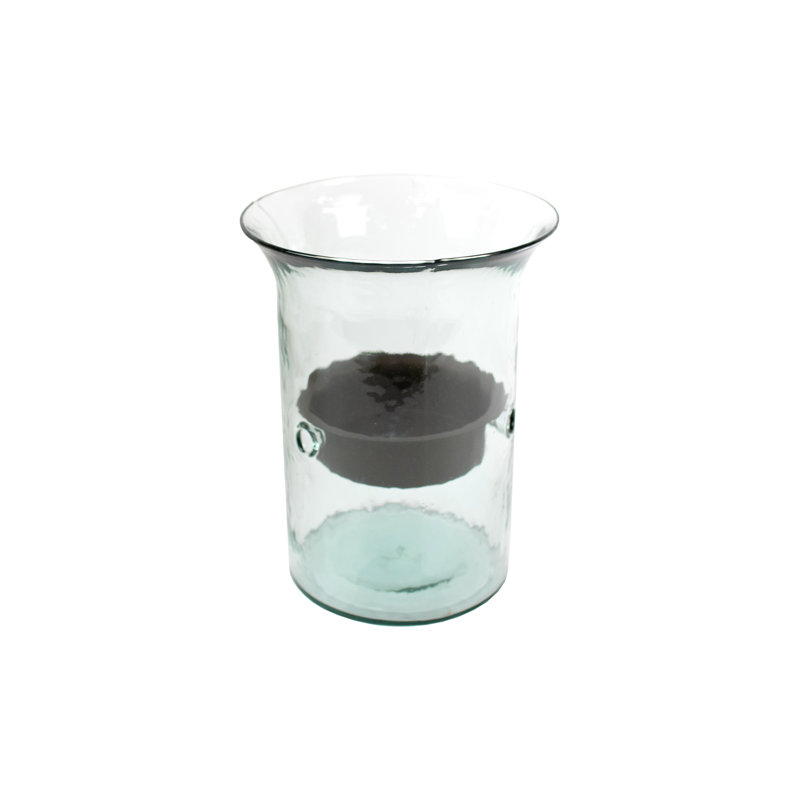 Ouragan en verre et métal Sakie, H 11 po x l 7 po x P 7 po