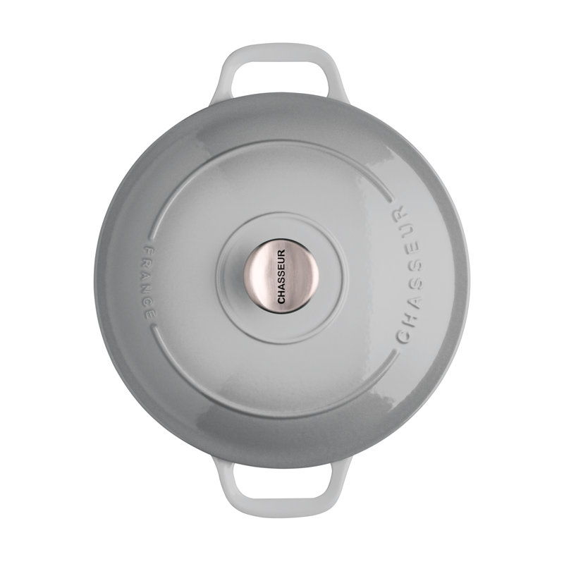 French Home Non-Stick Oval Dutch Oven, 2.6 qt, Celestial Gray
