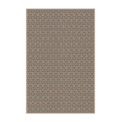 Tapis brun à motifs/zone rose pâle