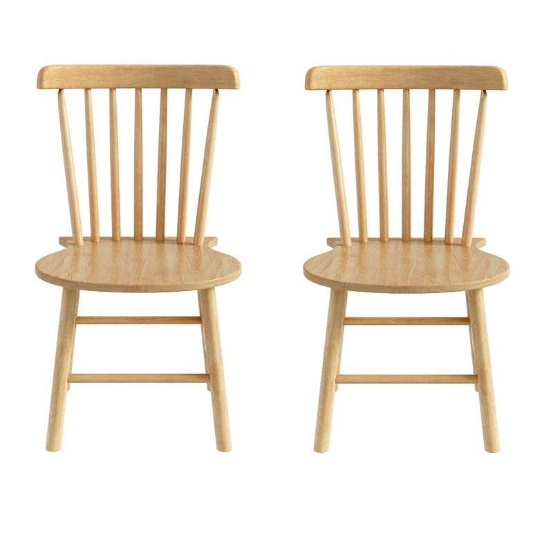 Gracie Oaks Solid Wood Chairs Farmhouse Windsor Chair (Set of 2)