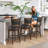 26" Swivel Stools Set Of 2, Black Faux Leather Upholstered Seat & Solid Wood Footrest, Stool For Kitchen Island & Pub-393817794